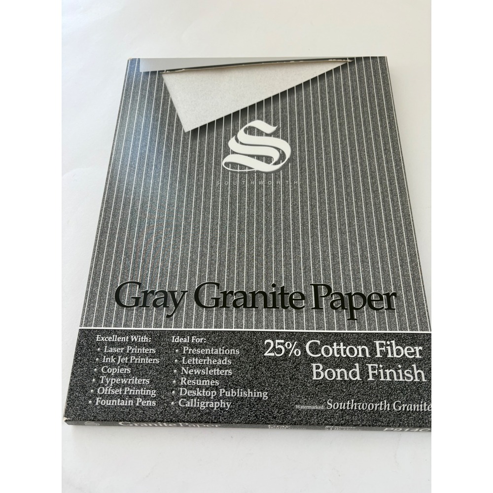 Southworth Gray Granite Paper 60 Sheets 24‎ lb Heavy P914C Opened